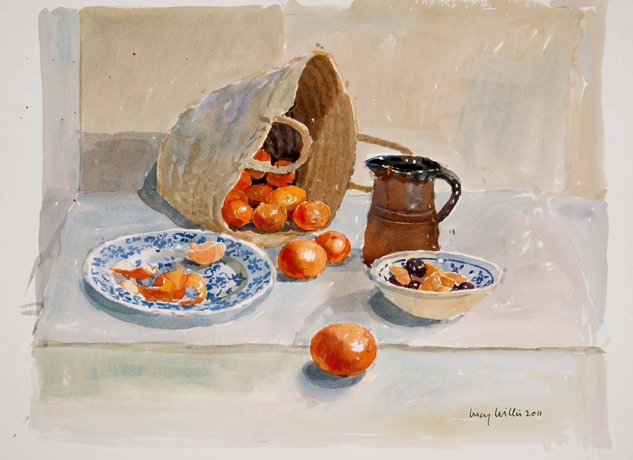 Sinaasappels en Leach kan, 2011 door Lucy Willis