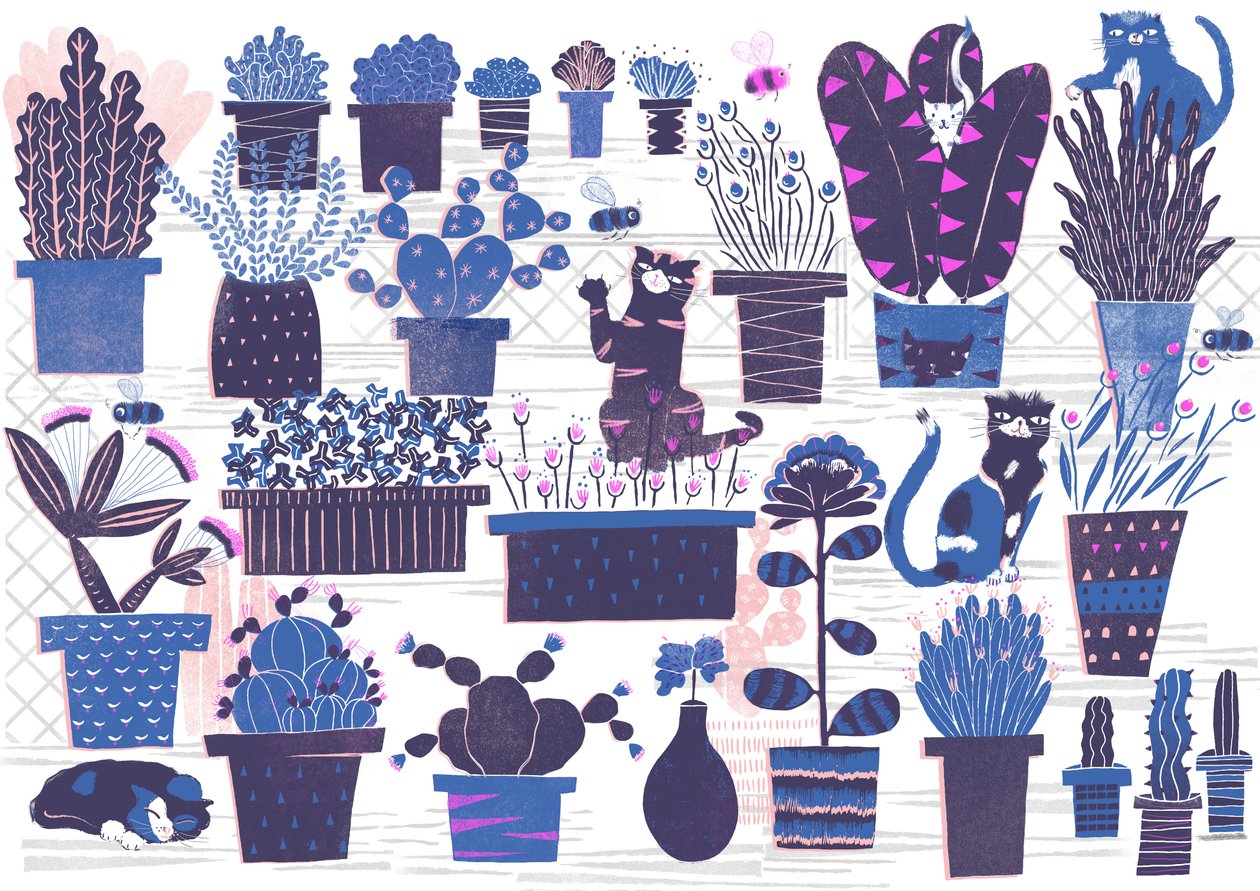 Cat Garden, 2015 (digital) door Lucy Banaji