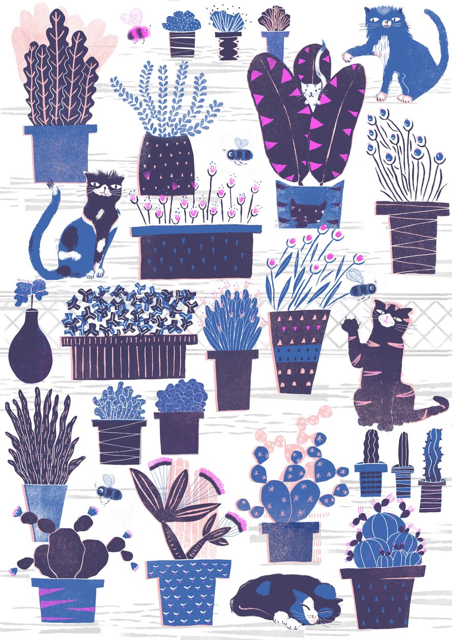 Cat Garden, 2015 (digital) door Lucy Banaji