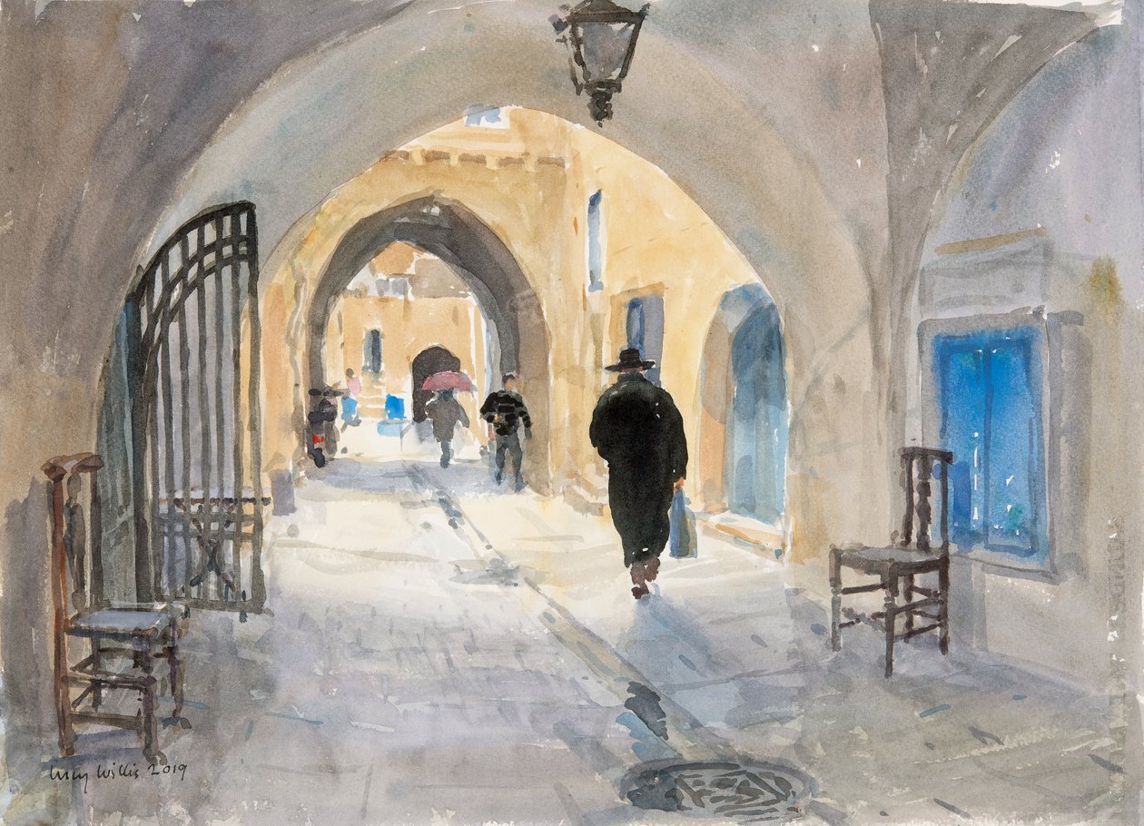 Naar huis gaan, Habadstraat, Jeruzalem door Lucy Willis