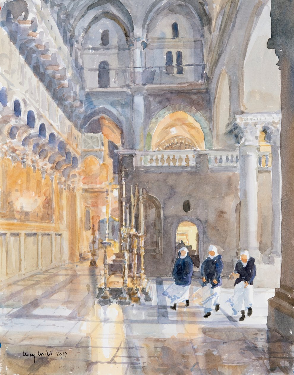 Novicen bij de Kerk van het Heilig Graf, Jeruzalem door Lucy Willis