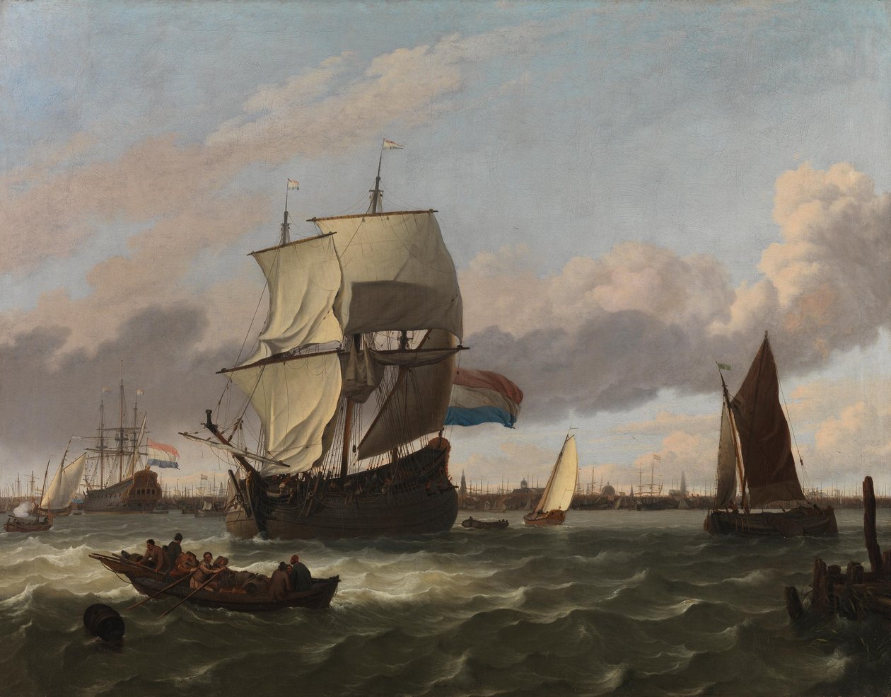 De zeehaven van Amsterdam door Ludolf Backhuysen
