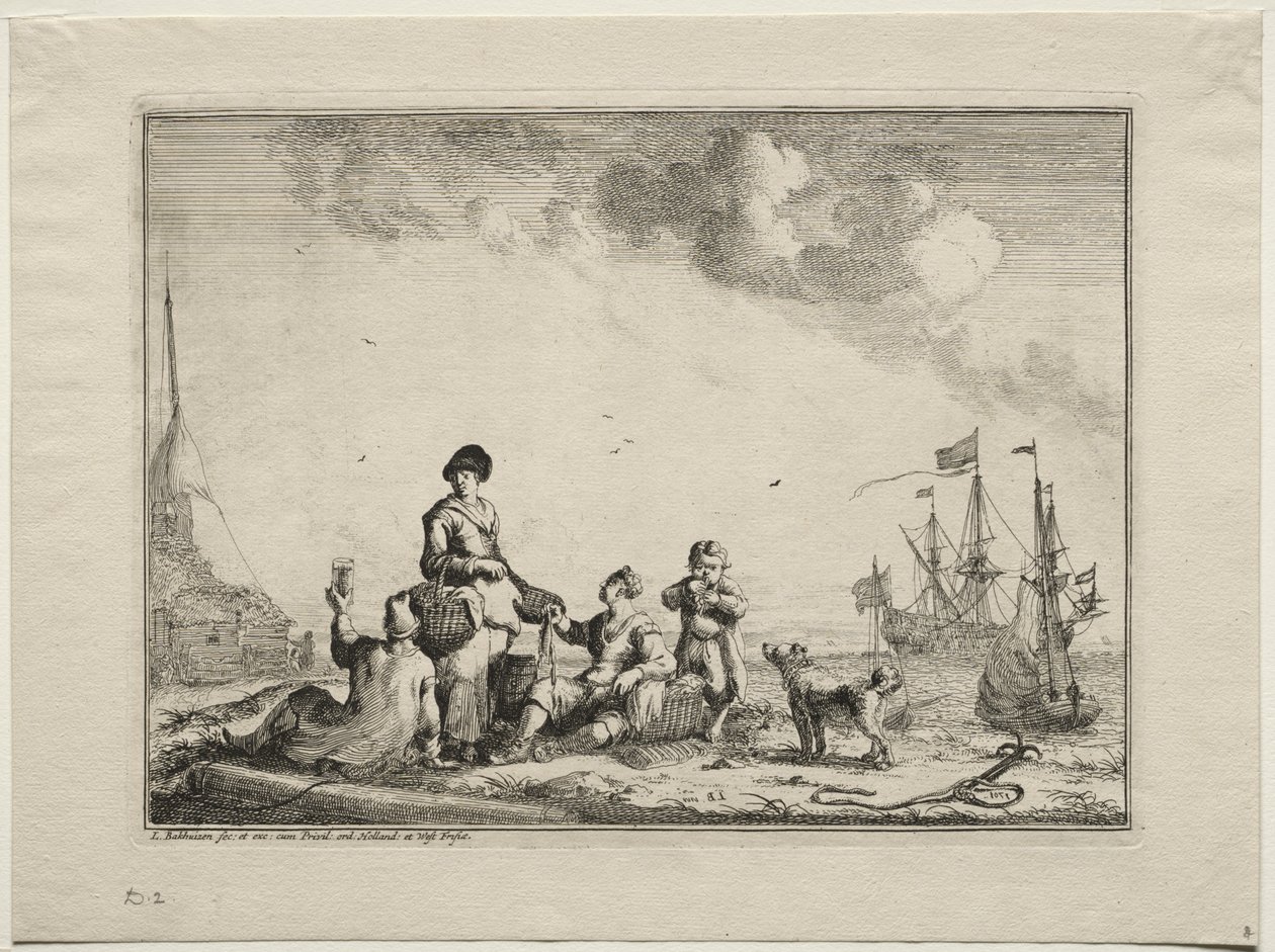 Visverkoper door Ludolf Backhuysen