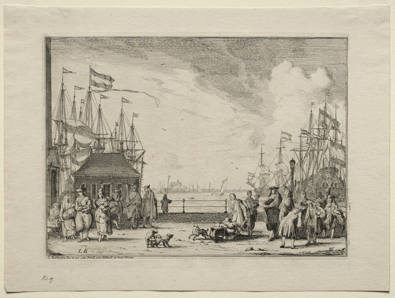 Haven in Amsterdam door Ludolf Backhuysen