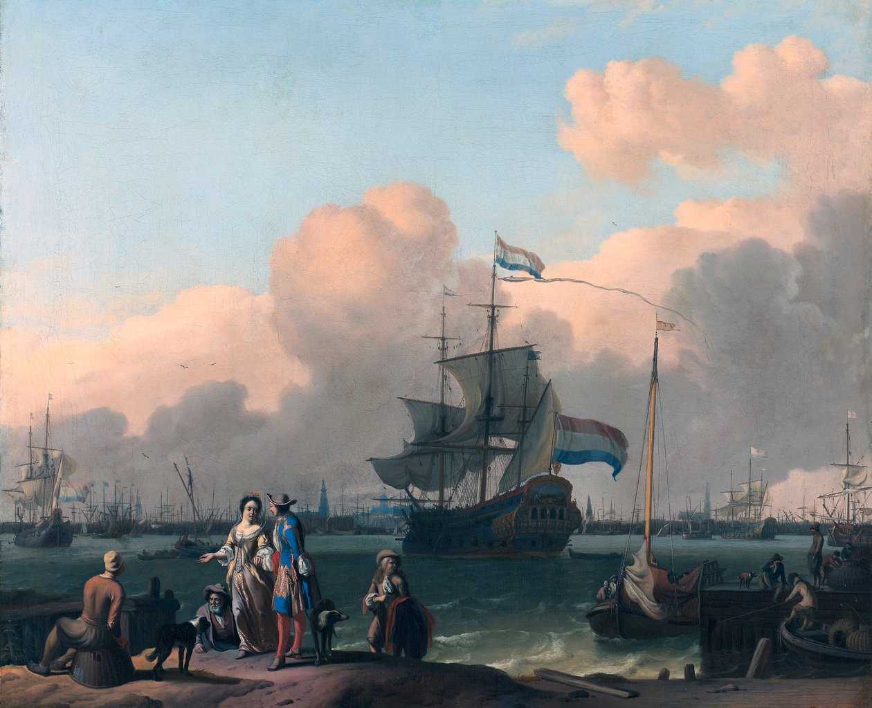 De Y bij Amsterdam, met het fregat 