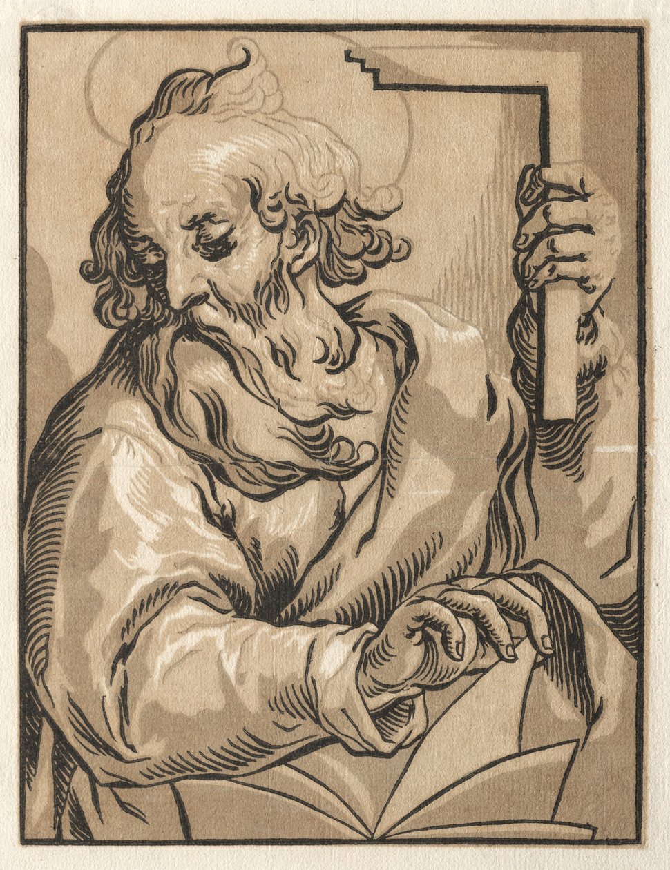 Christus en de apostelen: St. Thomas (met de vierkant) door Ludolph Büsinck
