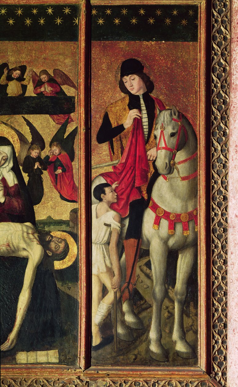 St. Martin, linker paneel van een drieluik met Pieta tussen St. Martin en St. Catherine, 1475 (detail) door Ludovico Brea