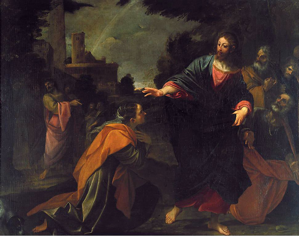 Christus en de Kananese vrouw door Ludovico Carracci