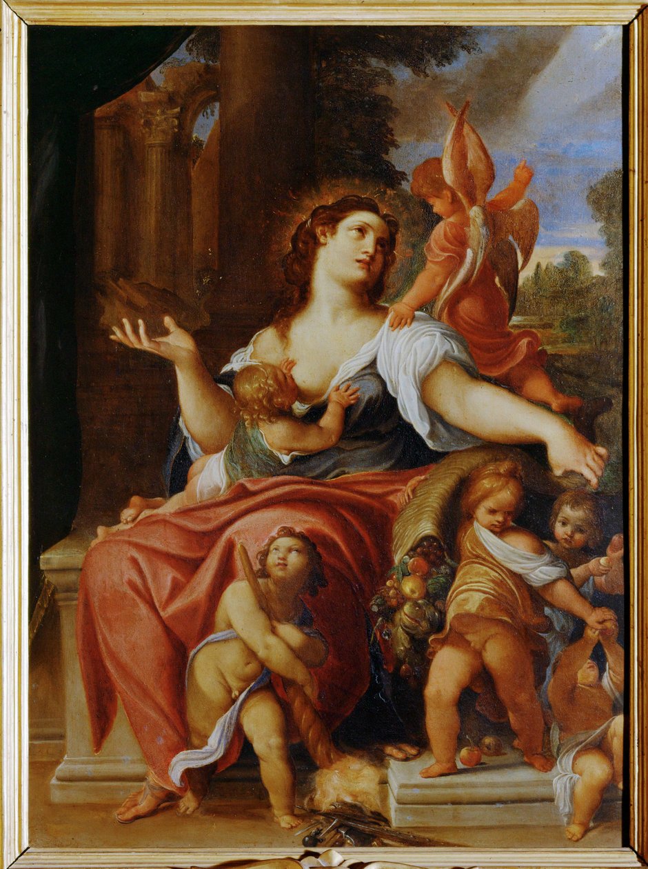 Providence (schilderij op hout) door Ludovico Carracci