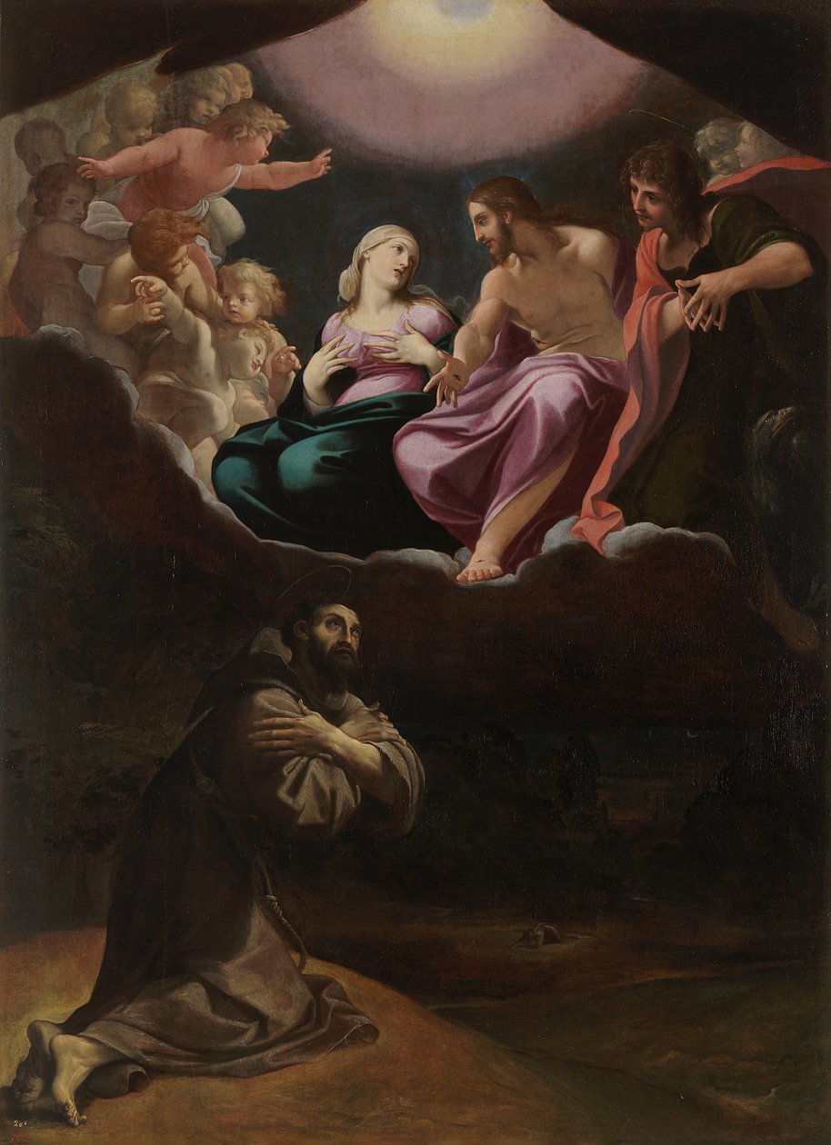 Franciscus van Assisi in de Portiuncula door Ludovico Carracci