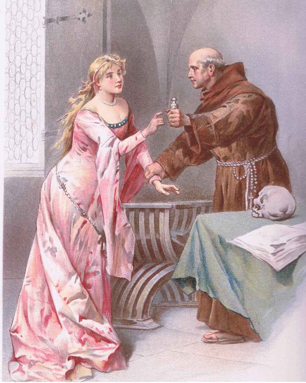 Broeder: Houd dochter, ik zie een soort hoop, illustratie uit Romeo en Julia door Ludovico Marchetti