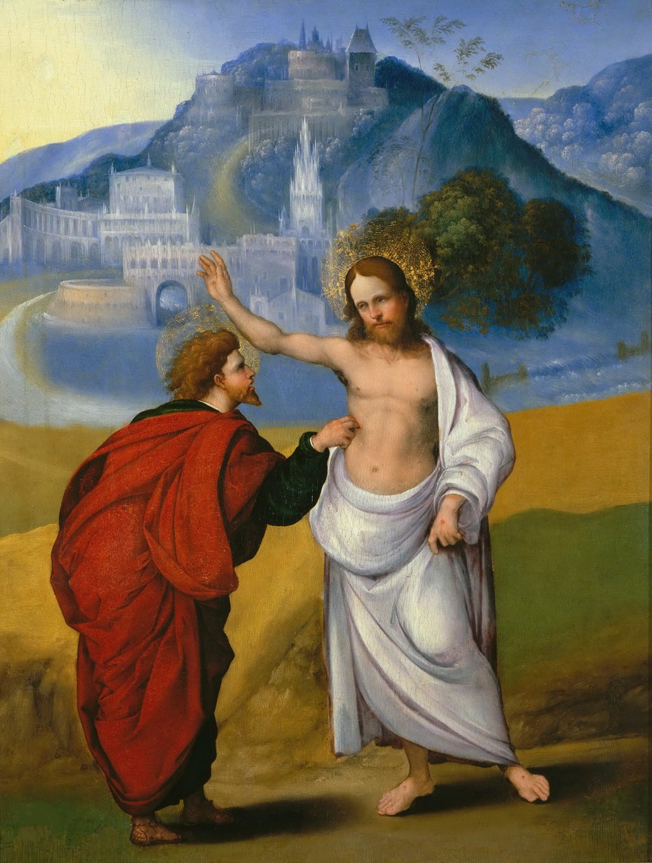 De ongelovigheid van Sint Thomas, ca. 1521 door Ludovico Mazzolino