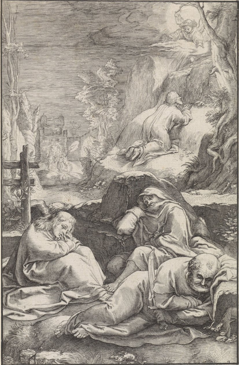 Christus in de hof van Getsemane door Ludovicus Siceram