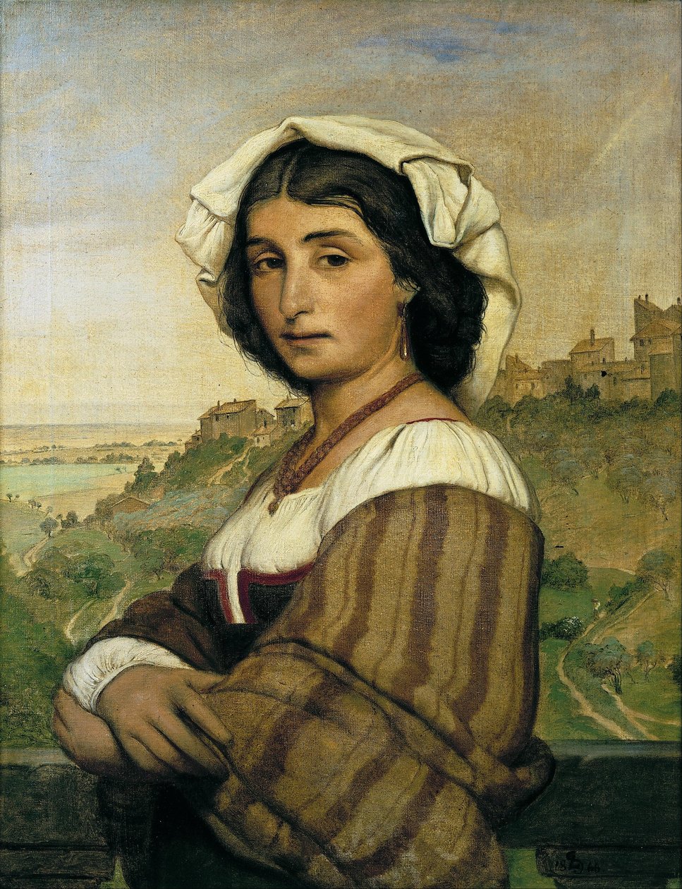Het model Stella. Op de achtergrond, Ariccia door Ludvig Abelin Schou
