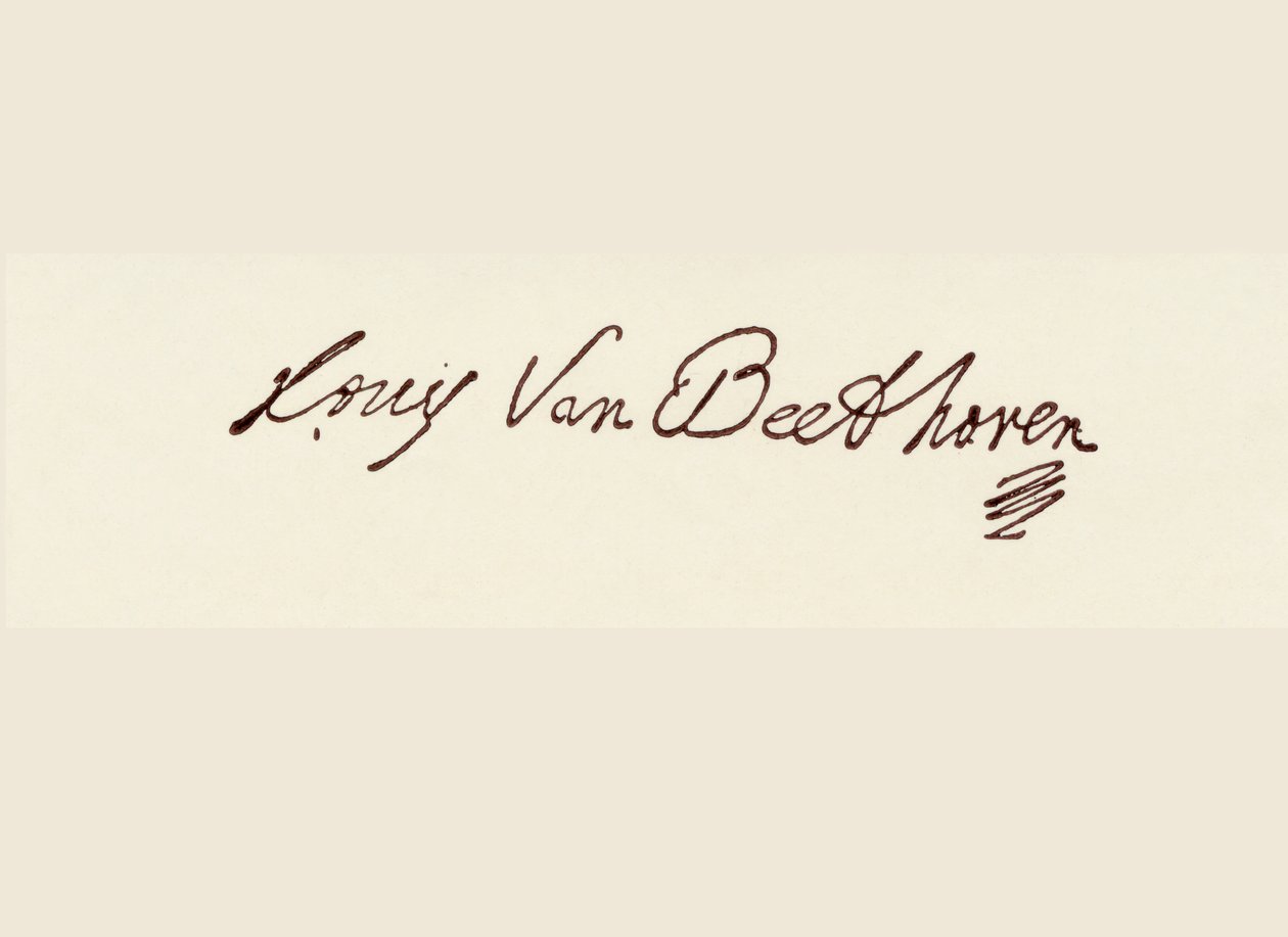 Handtekening van Ludwig van Beethoven (pen en inkt) door Ludwig van Beethoven