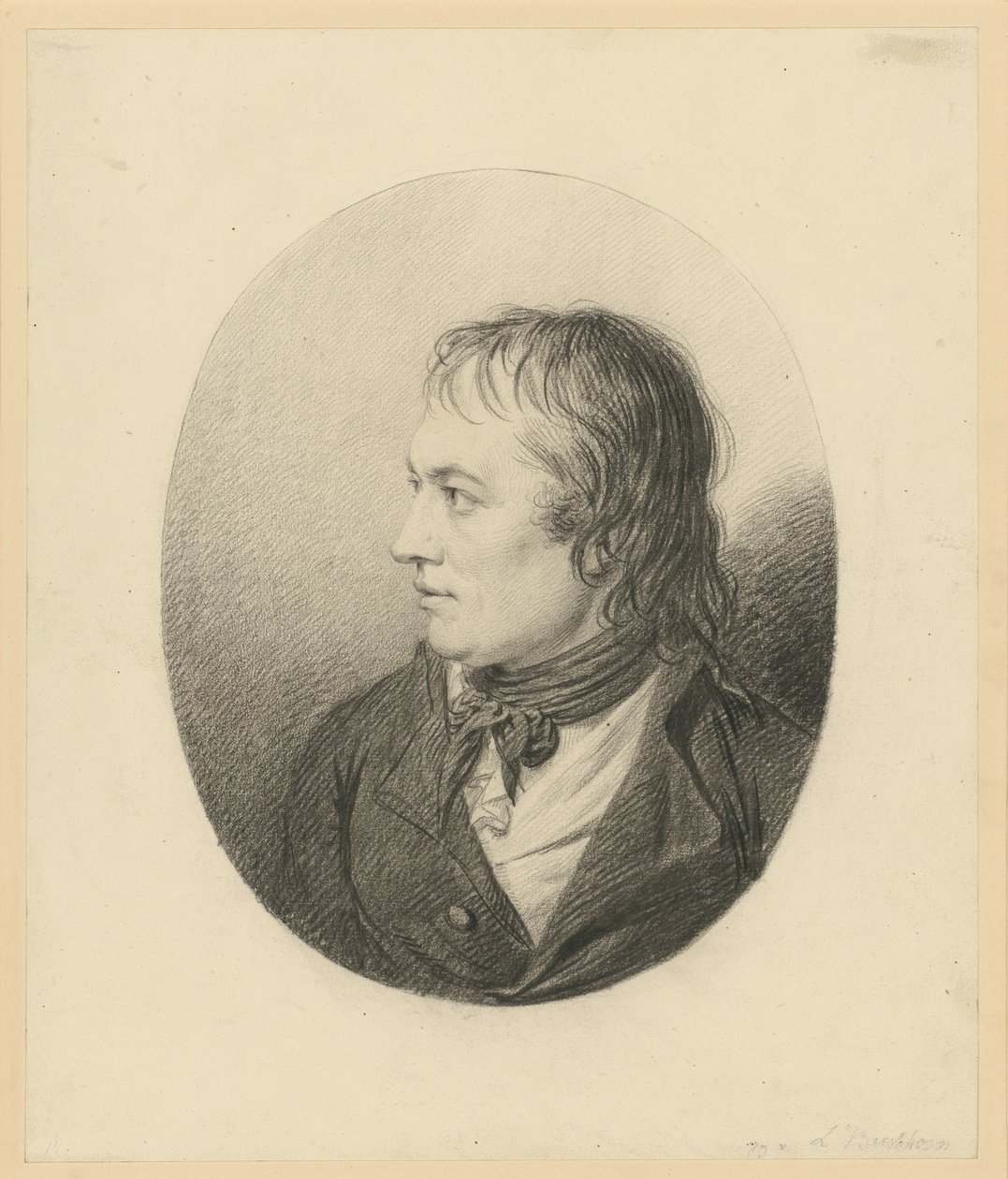 Mannelijke borstbeeld in een medaillon door Ludwig Buchhorn