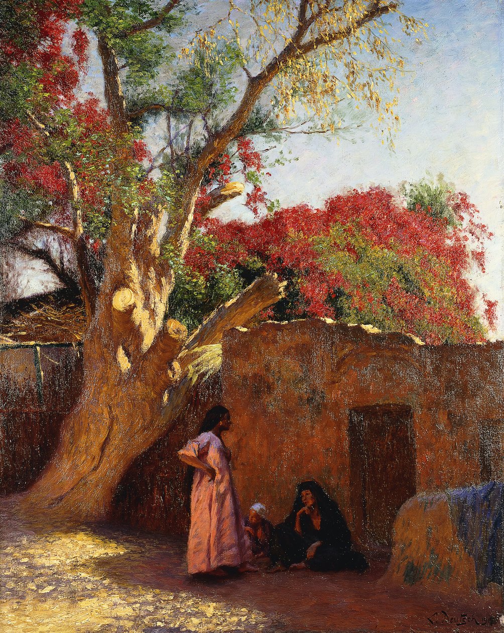 Een Arabische Familie Buiten een Dorp door Ludwig Deutsch