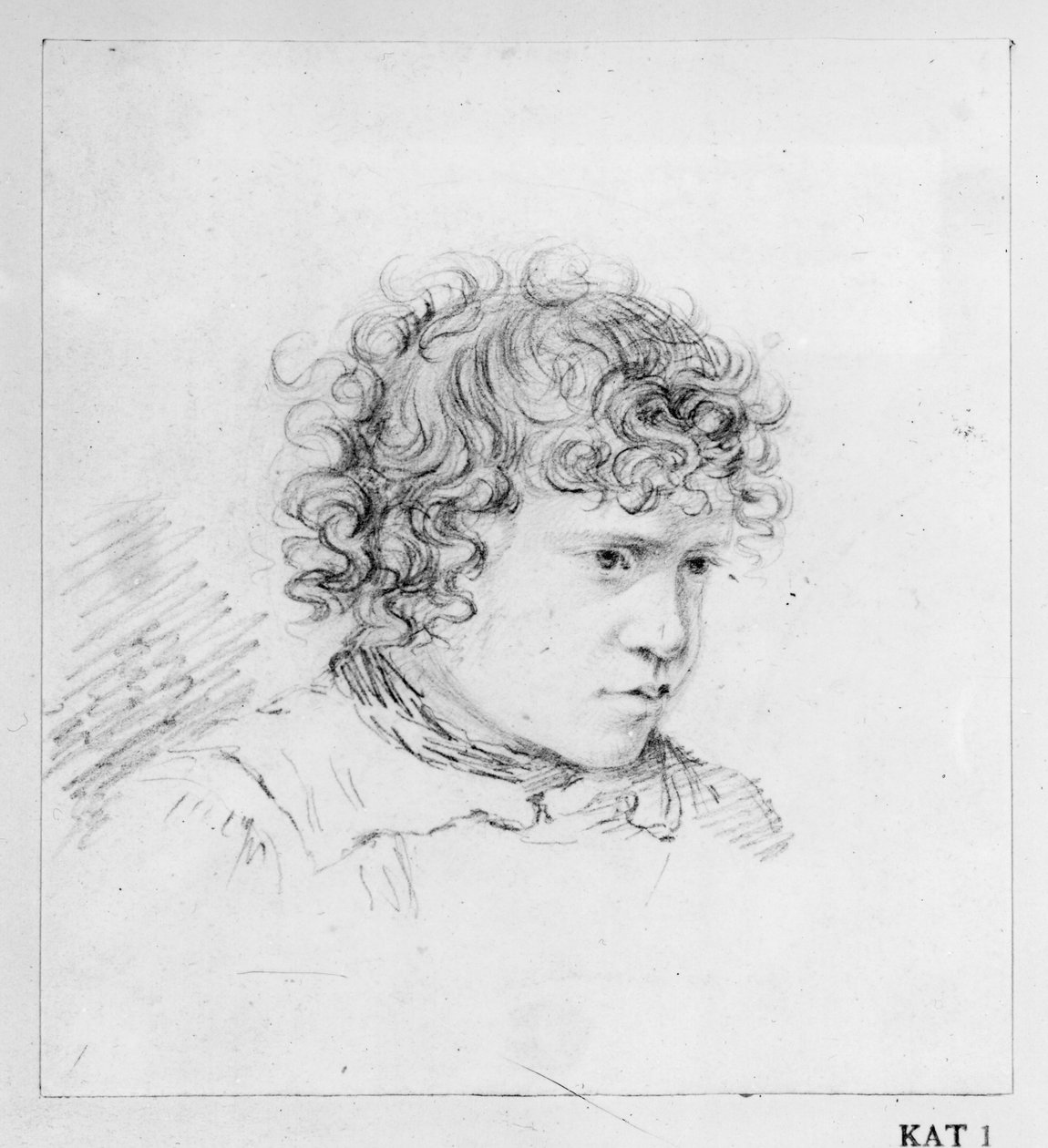 Portret van een jongen naar rechts door Ludwig Emil Grimm