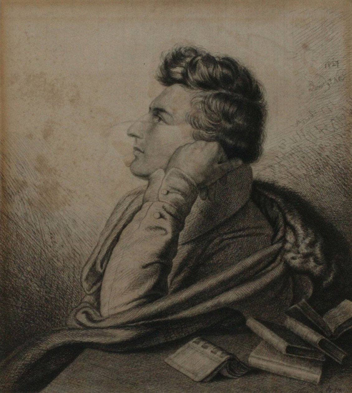 Portret van de dichter Heinrich Heine 1797-1856, 1827 door Ludwig Emil Grimm