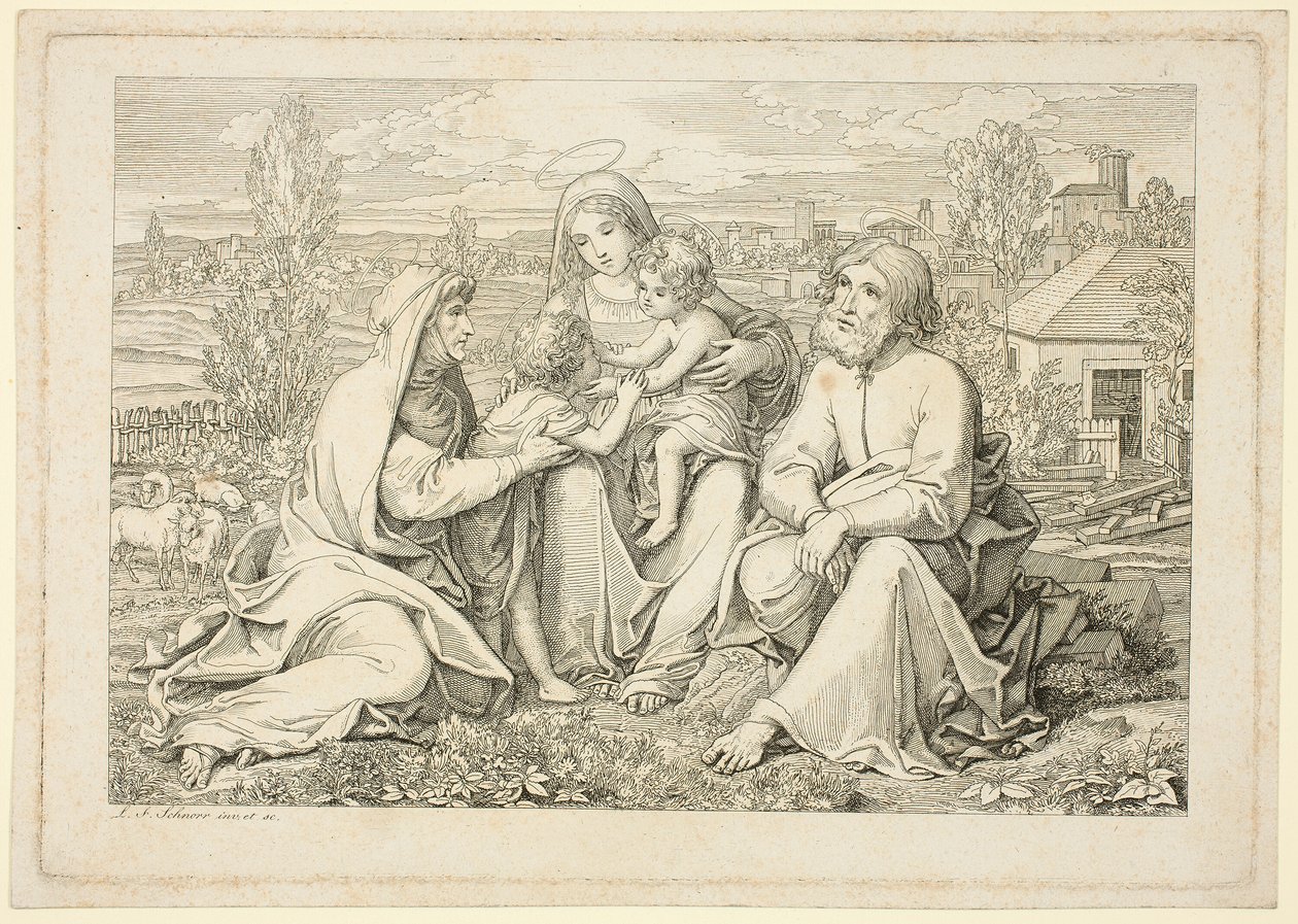 De Heilige Familie door Ludwig Ferdinand Schnorr von Carolsfeld