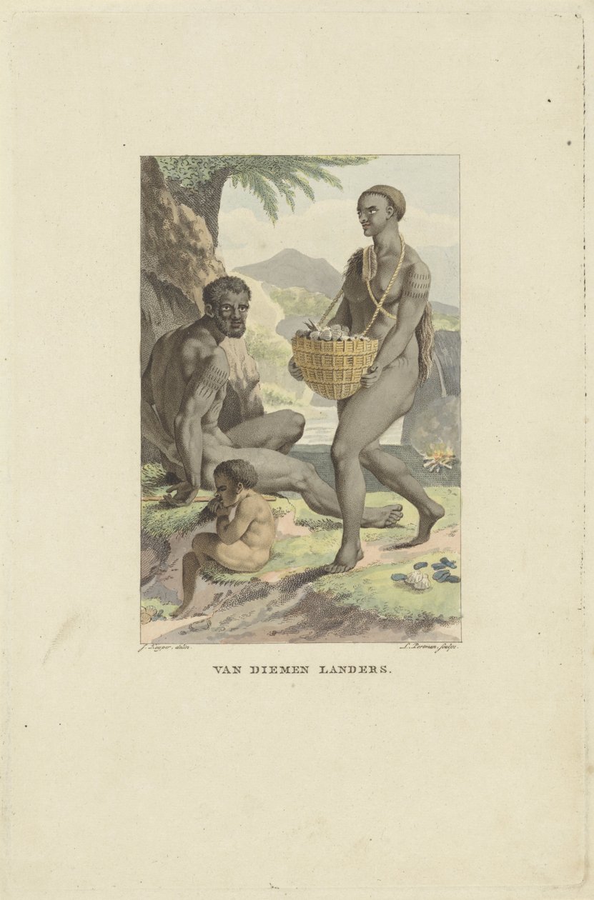 Bewoners van Tasmanië door Ludwig Gottlieb Portman