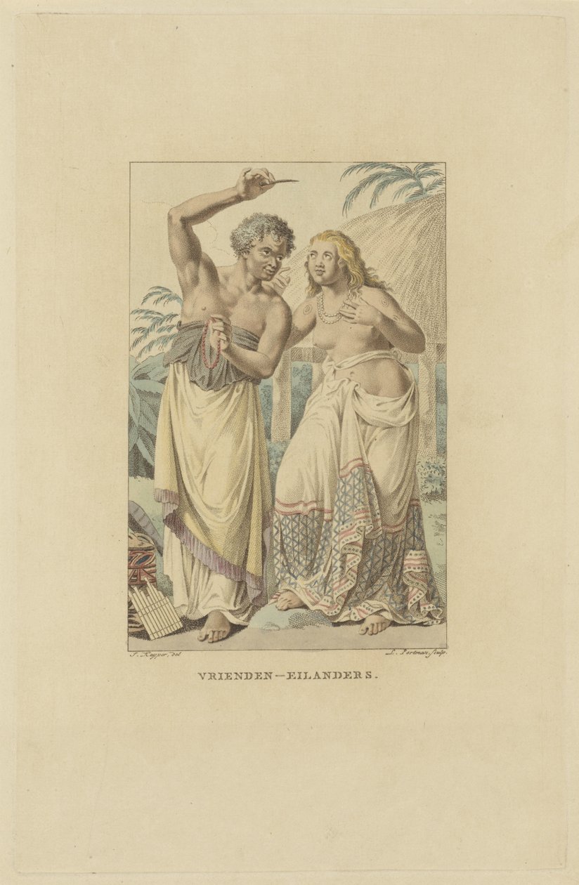 Bewoners van de Vrienden Eilanden (Tonga Archipel) door Ludwig Gottlieb Portman