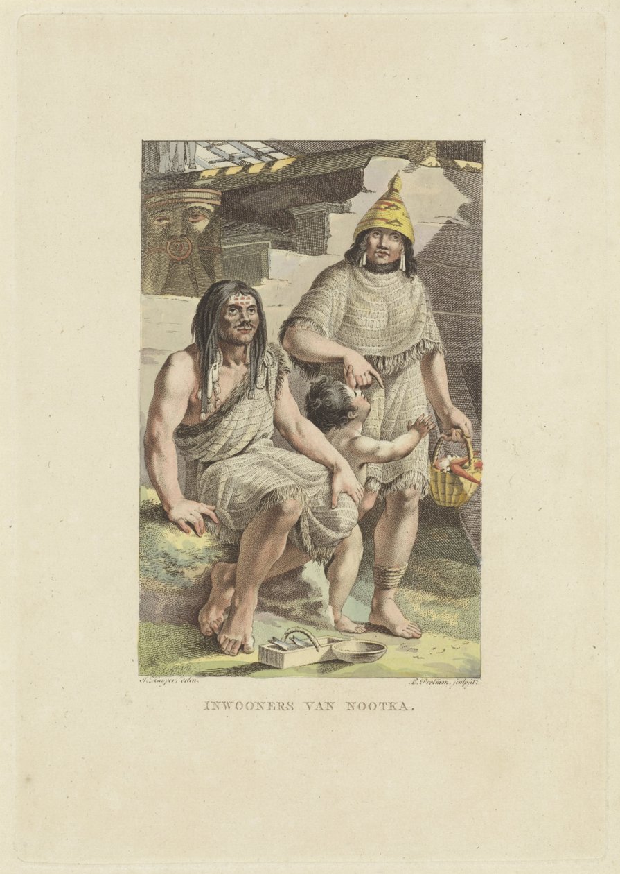 Bewoners van het eiland Nootka door Ludwig Gottlieb Portman