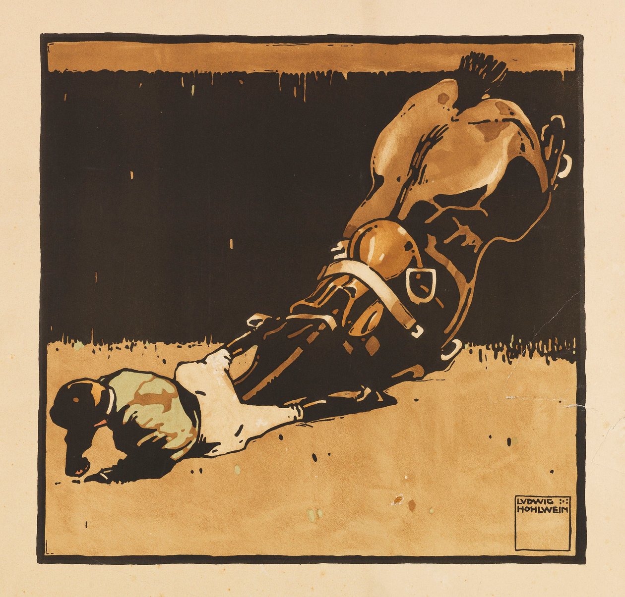 Uit de portfolio Turf. Twaalf paardenraces afbeeldingen, 1909 door Ludwig Hohlwein