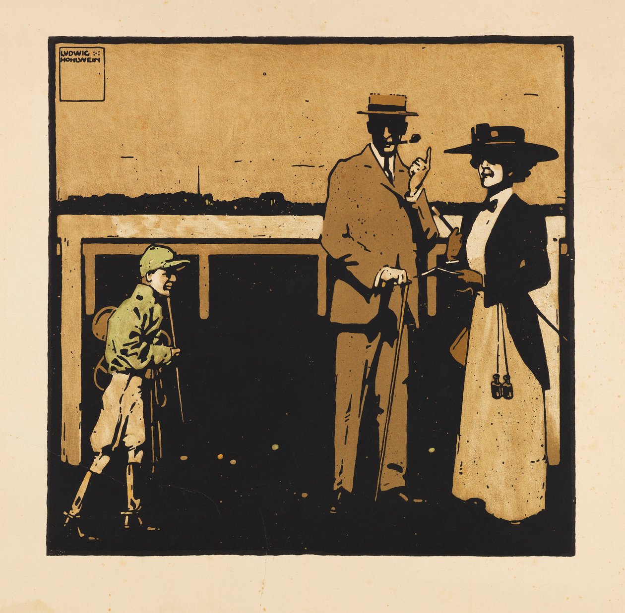 Uit de portfolio Turf. Twaalf paardenraces afbeeldingen, 1909 door Ludwig Hohlwein