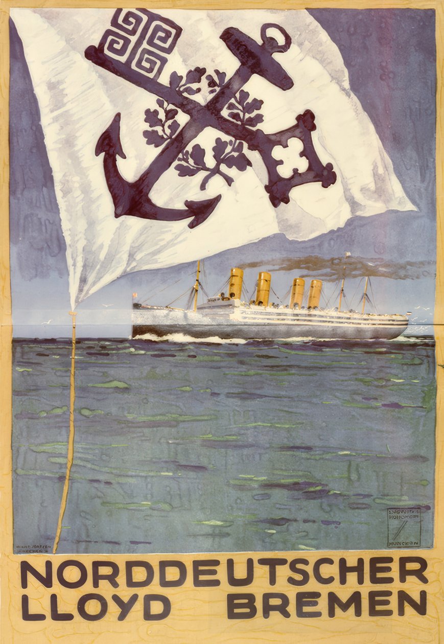 Norddeutscher Lloyd Bremen door Ludwig Hohlwein