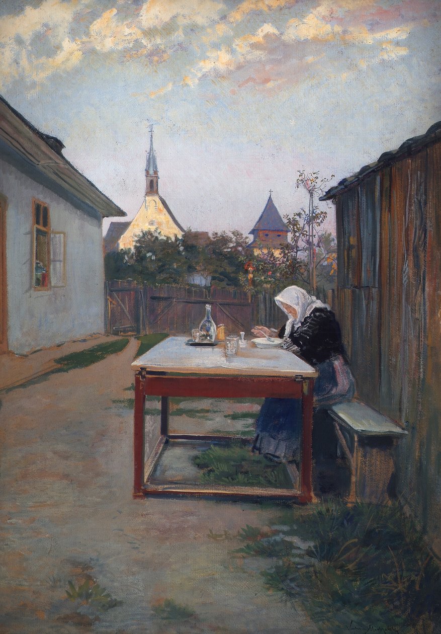 Mijn moeder (avondmaaltijd) door Ludwig Michalek