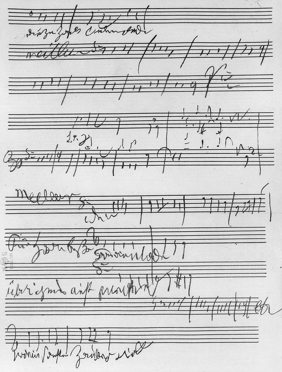 Handgeschreven muziekpartituur (inkt op papier) door Ludwig van Beethoven