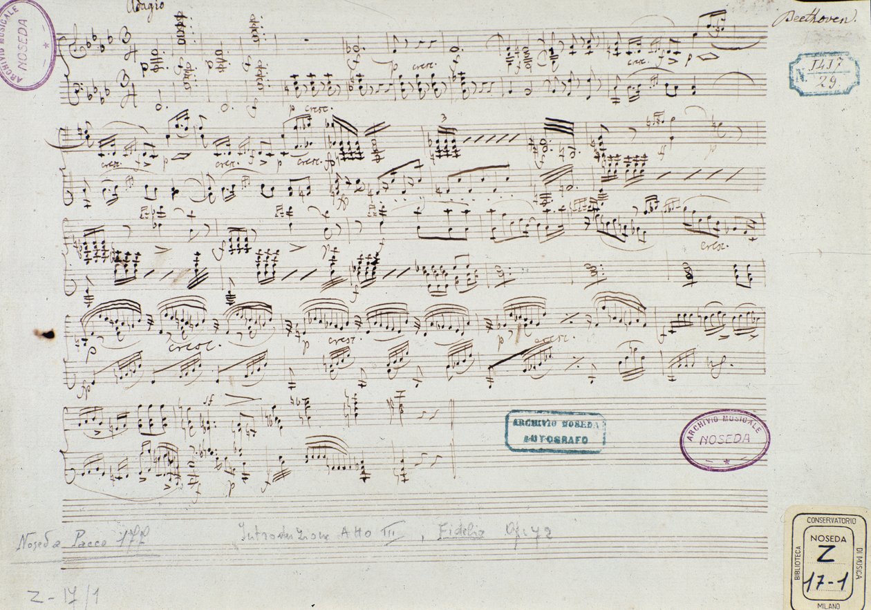 Pagina van de muzikale partituur van 