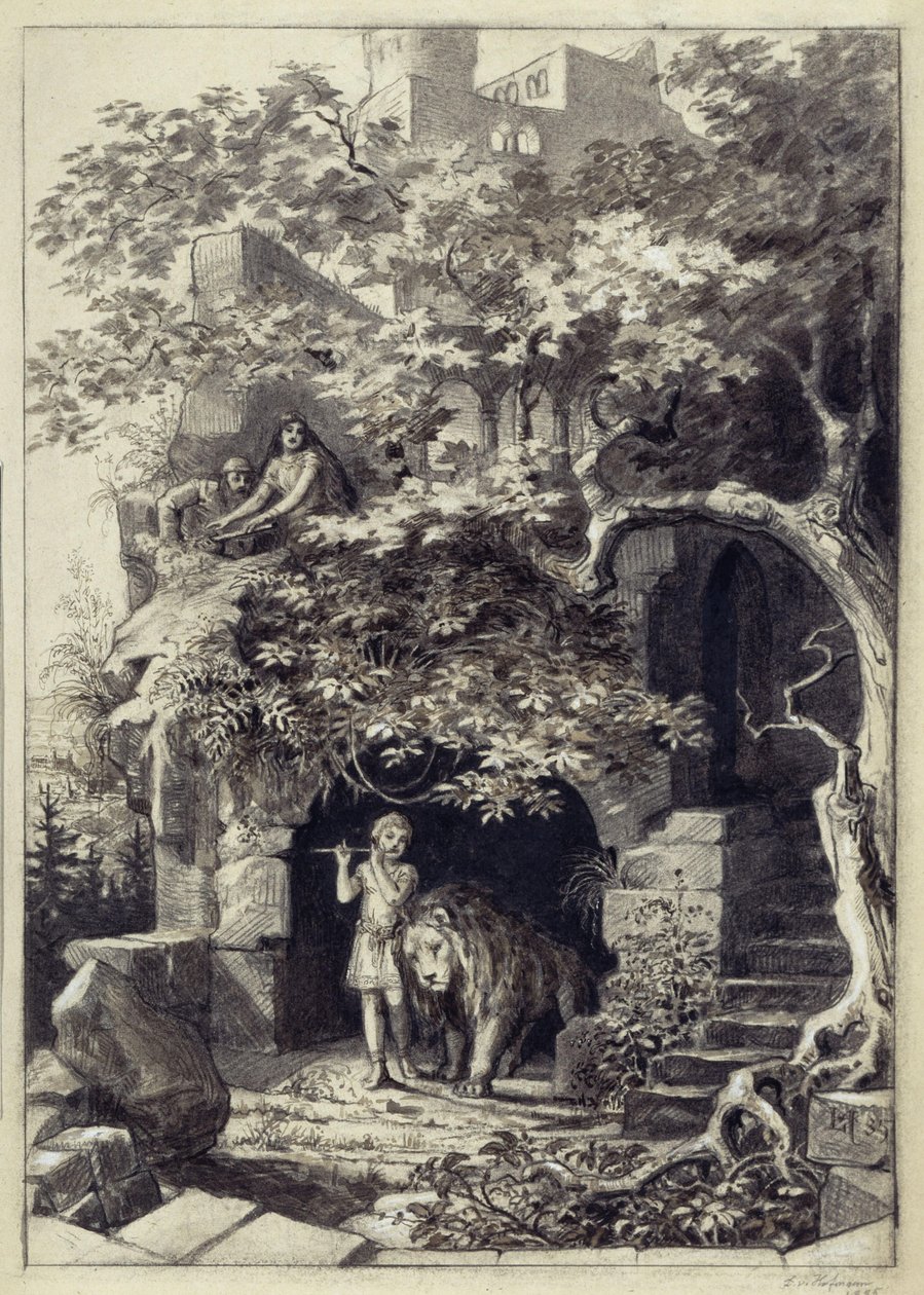 Compositieontwerp uit de studietijd aan de Academie van Dresden door Ludwig von Hofmann