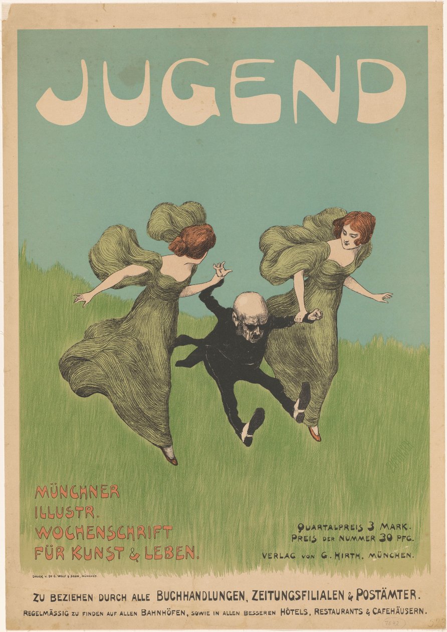 Affiche voor het tijdschrift Jugend door Ludwig von Zumbusch