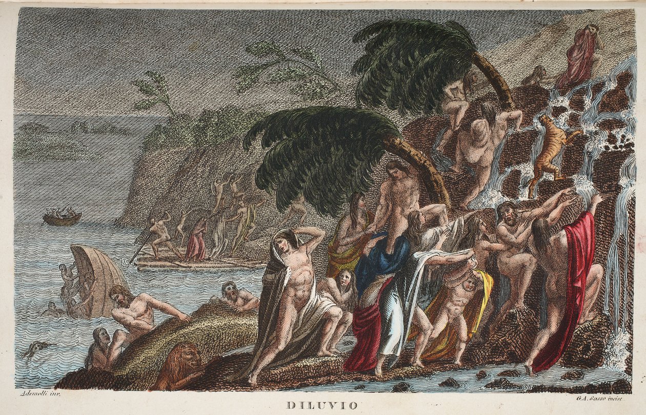 De zondvloed, Boek I, illustratie uit Ovidius