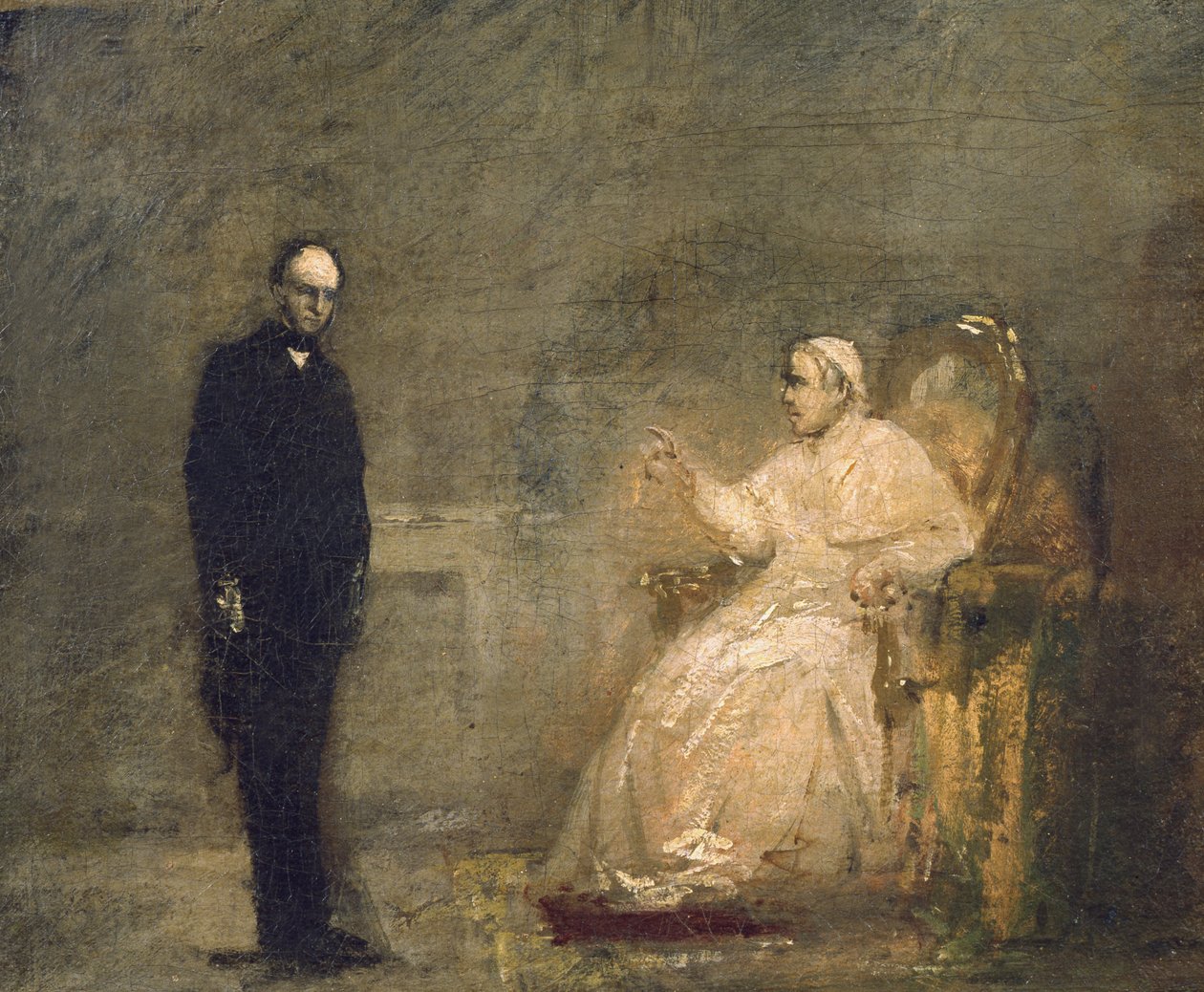 Paus Pius IX en een vertegenwoordiger van de Risorgimento door Luigi Galli