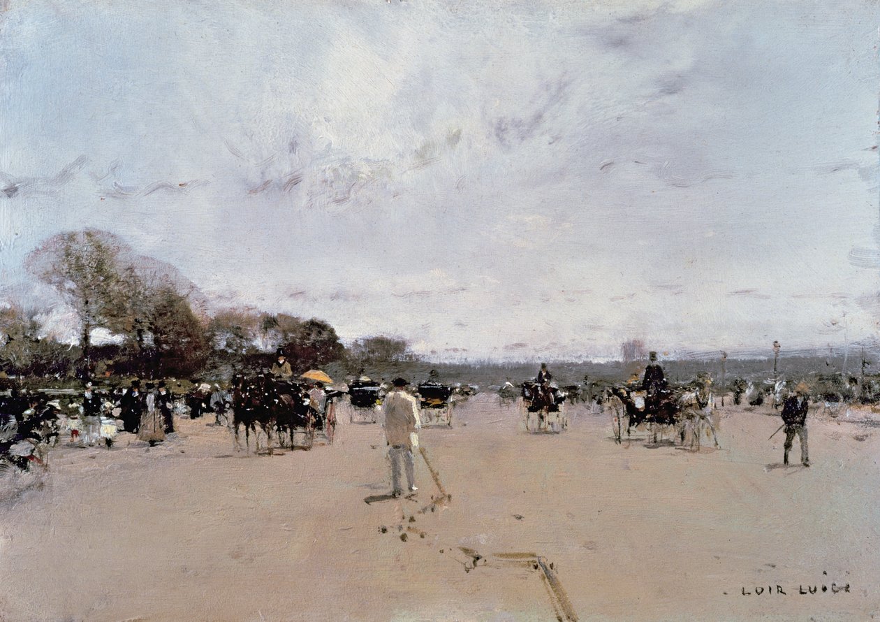 Koetsen op de Champs Elysees door Luigi Loir