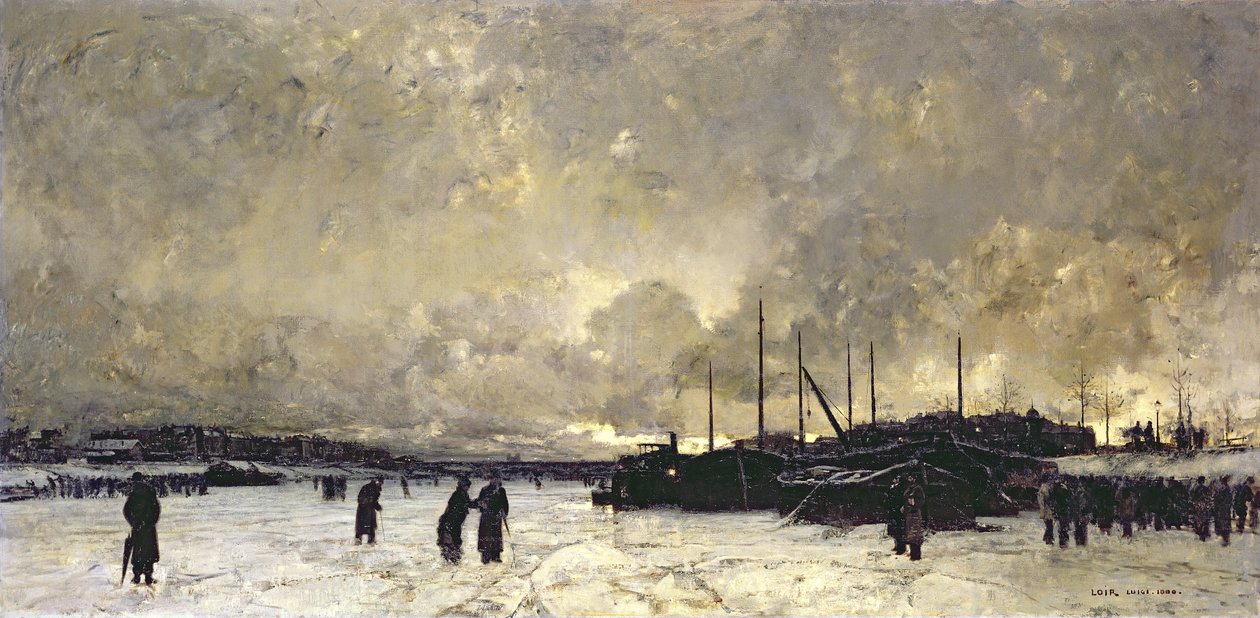 De Seine in december, 1879 door Luigi Loir