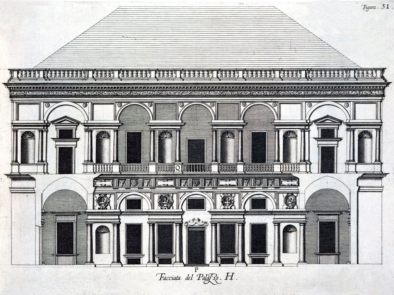 Ontwerp voor het Koninklijk Paleis van Caserta, 1756 door Luigi Vanvitelli