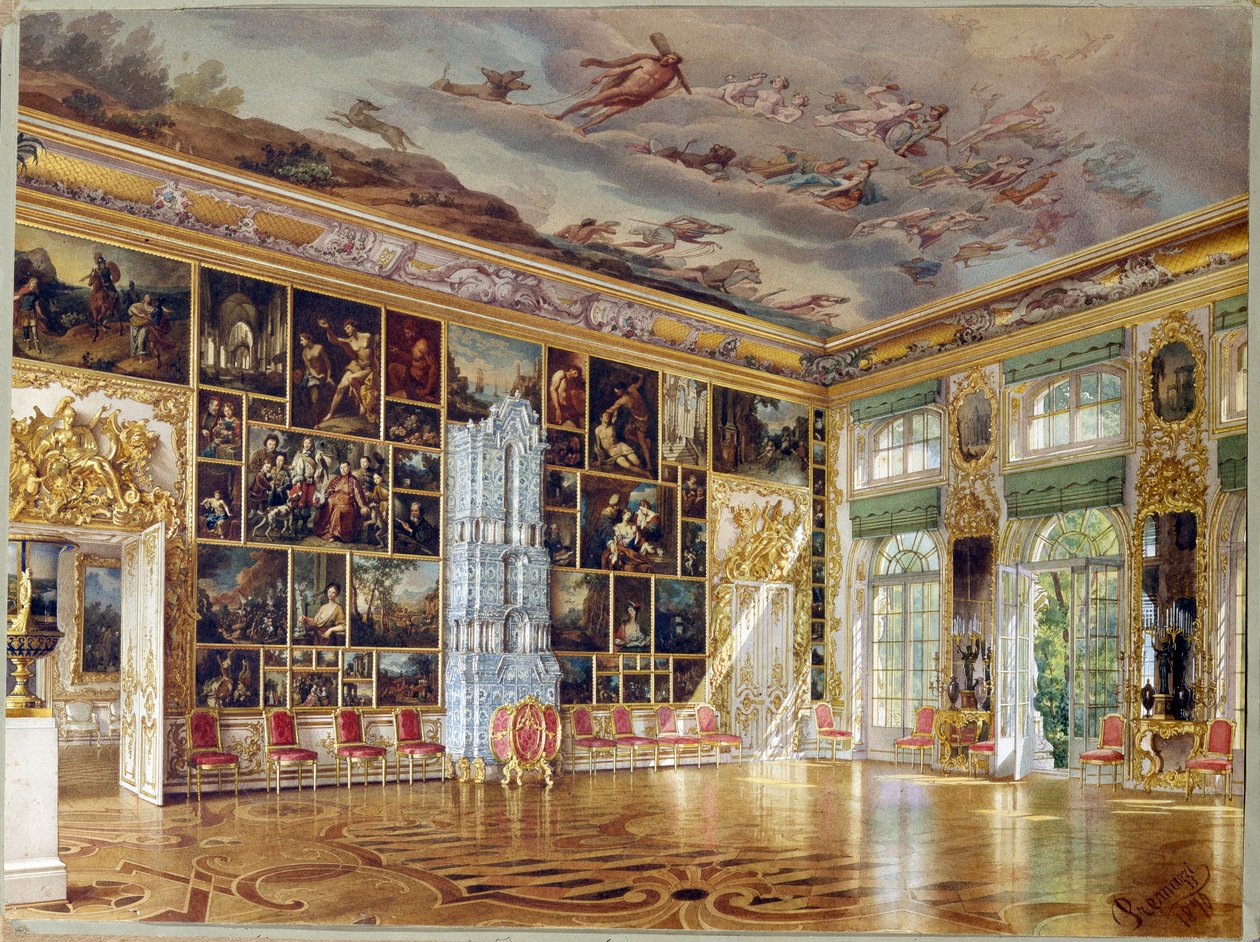 De kunstgalerij in het paleis van Tsarskoje Selo door Luigi Premazzi