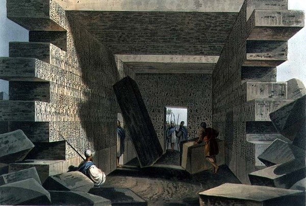 Interieur van de Tempel van Jupiter Ammon, plaat 71 uit 