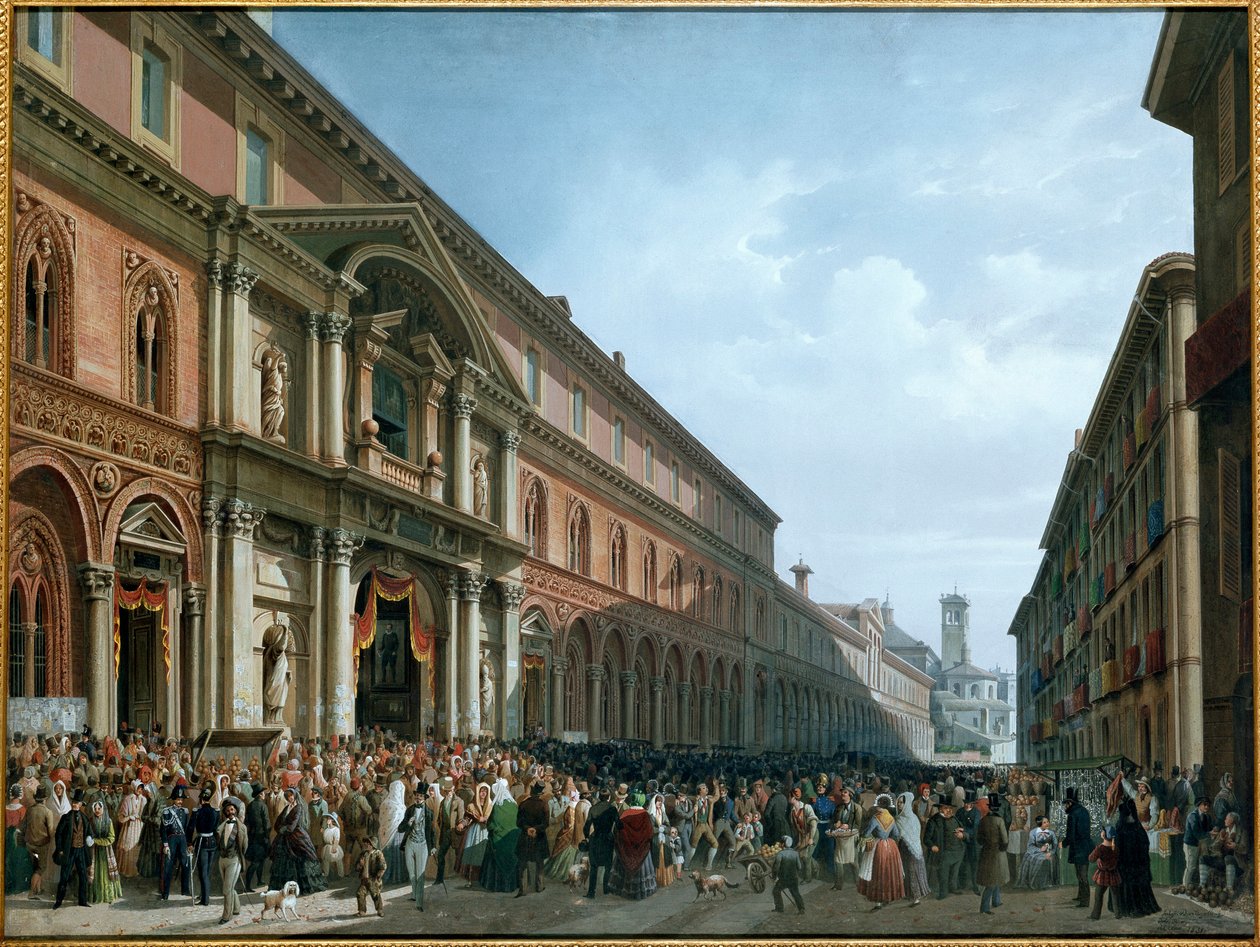 Religieus feest in het Ospedale Maggiore in Milaan door Luigi Bartezzati
