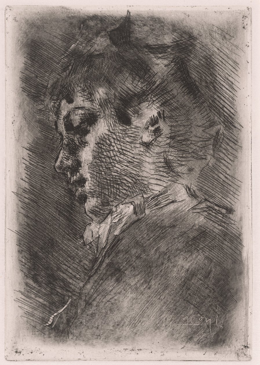 Portret van een jonge vrouw in profiel door Luigi Conconi