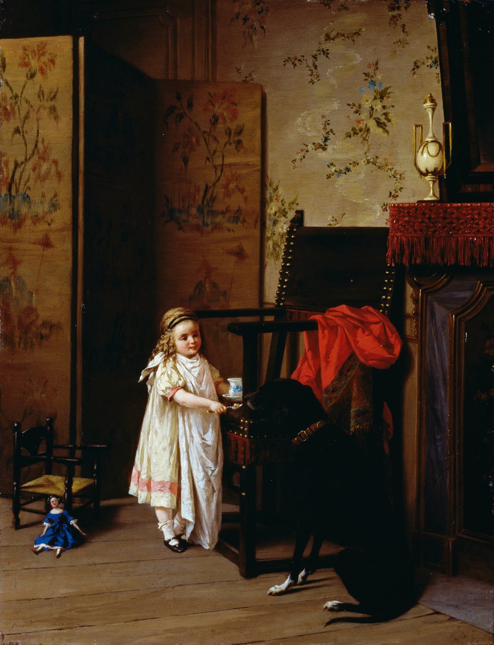 Ontbijt voor twee, door Luigi Crosio (1835-1915) door Luigi Crosio