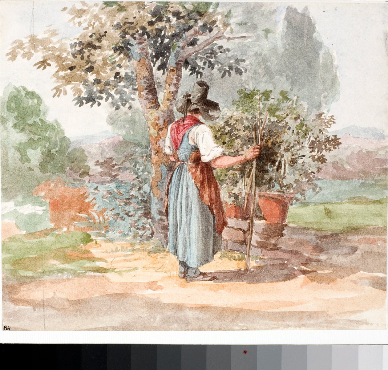 Een boerenmeisje nabij Florence (ca. 1825) door Luigi Garibbo