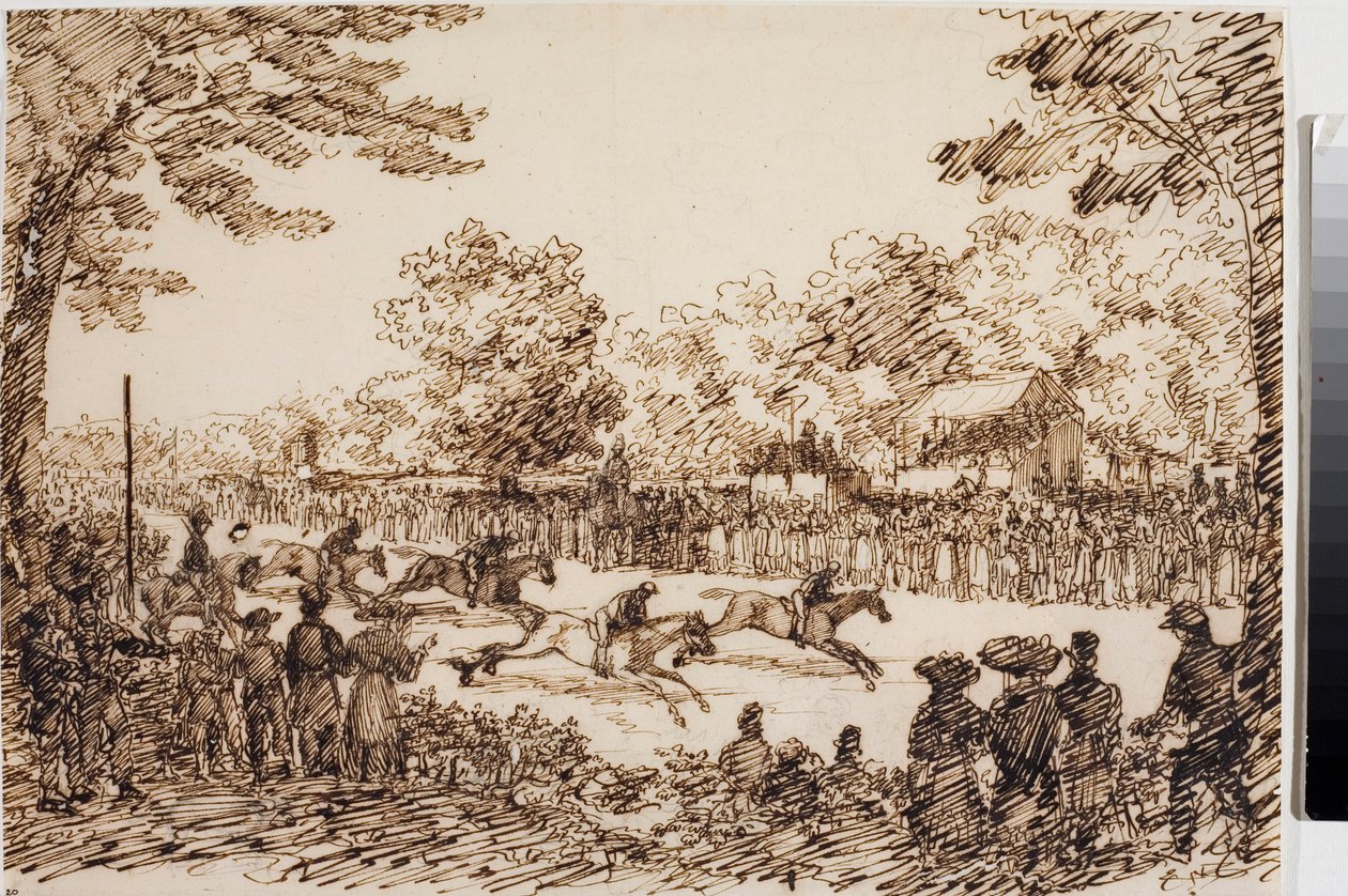 Paardenrennen (waarschijnlijk het feest van San Giovanni in Florence) door Luigi Garibbo