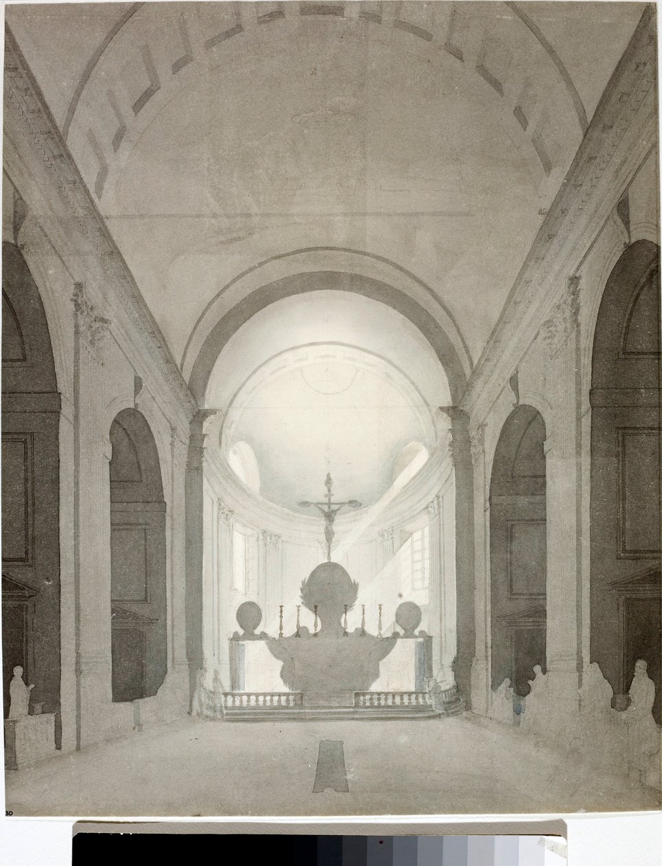 Interieur van een kerk door Luigi Garibbo