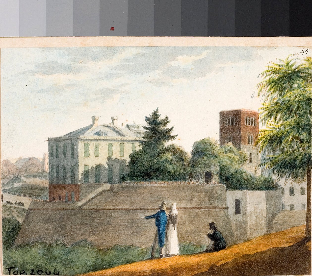 Uitzicht op bastions en de klokkentoren van Santo Stefano, Genua door Luigi Garibbo
