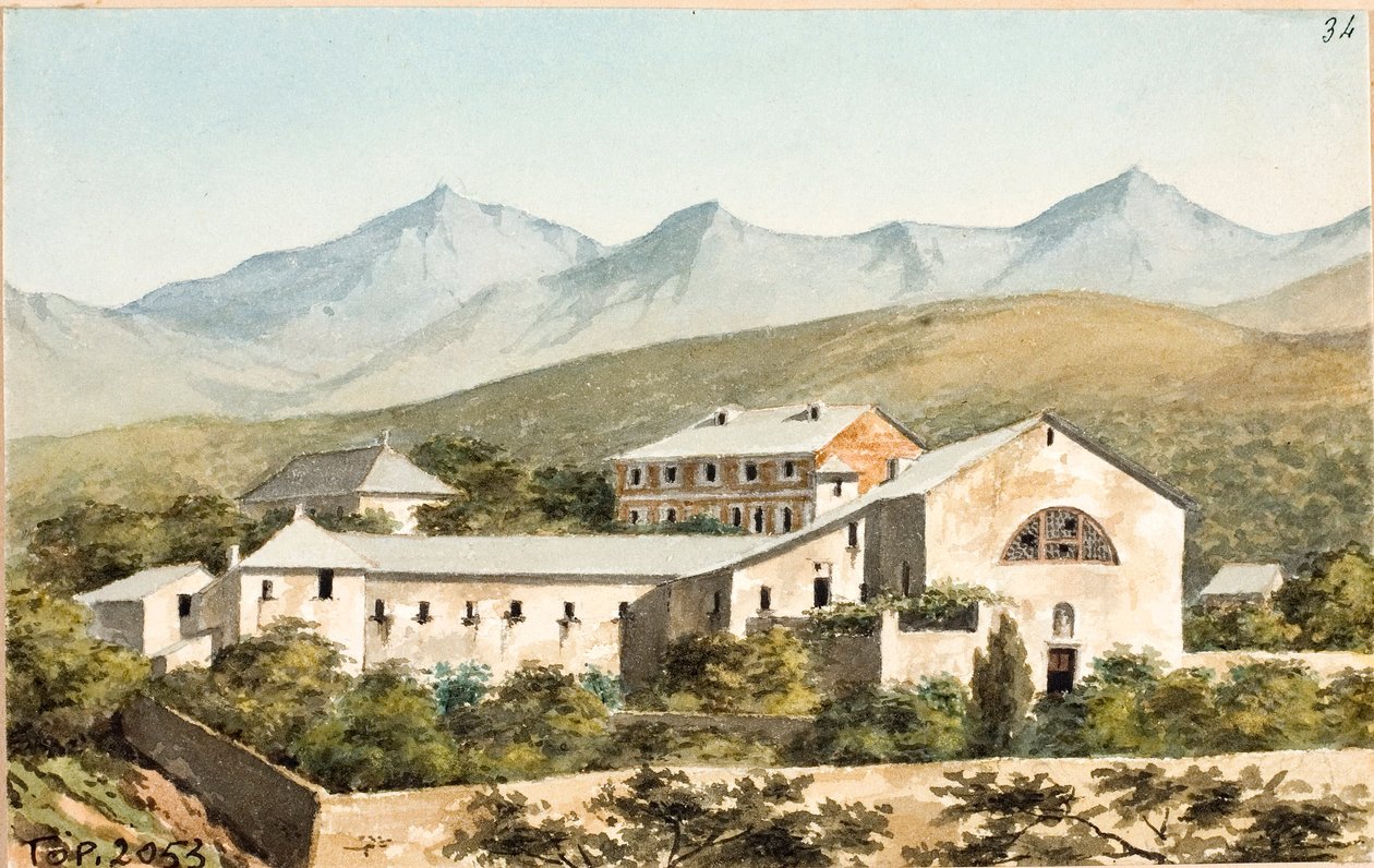 Uitzicht over het santuario Nostra Signora del Monte, Genua door Luigi Garibbo